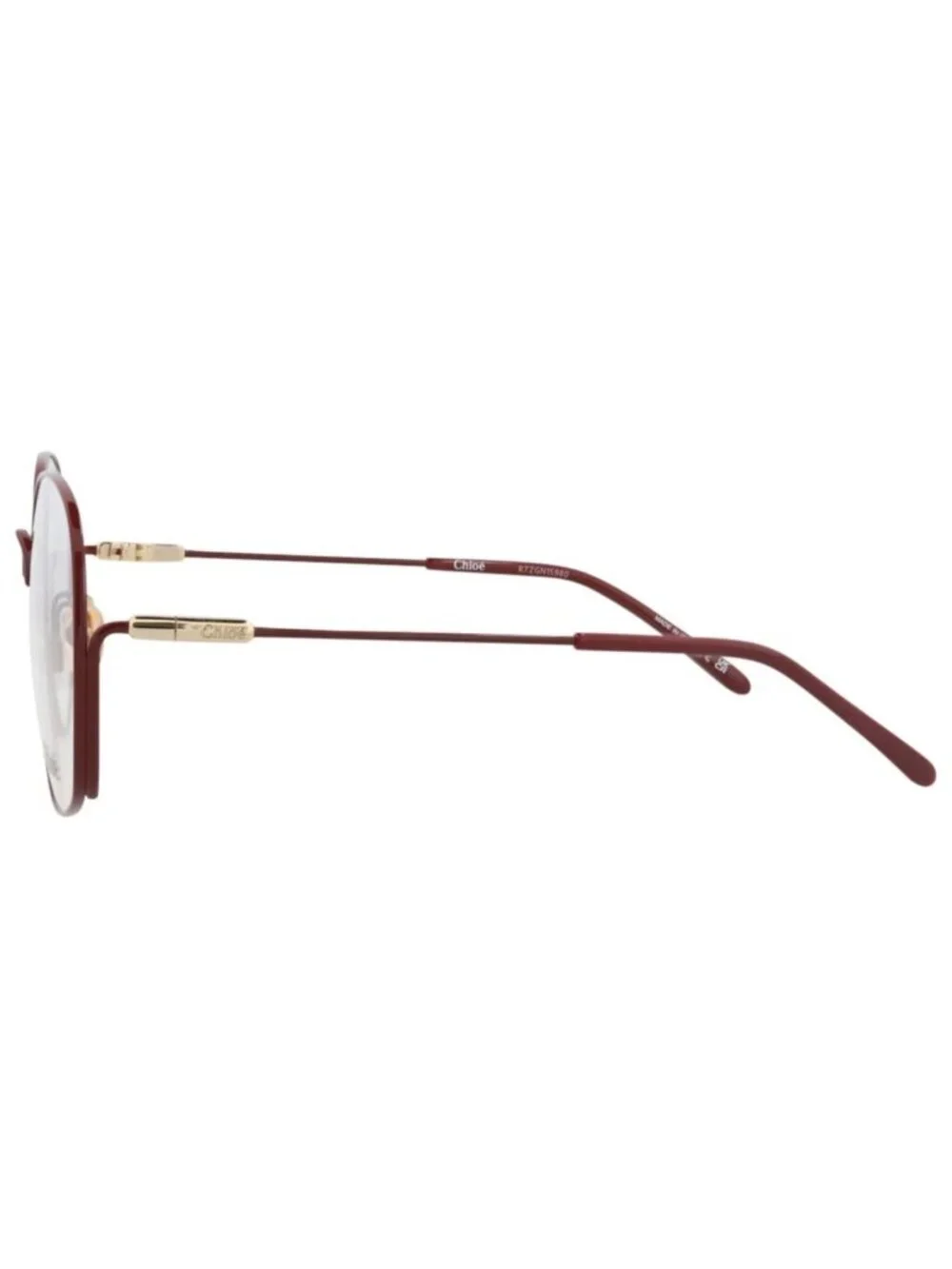 New Chloé Women's Eyeglasses Square Rectangle Metal Frame Burgundy Burgundy Eye
